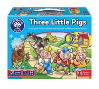 Orchard Toys Three Little Pigs Board Game - Build Houses, Count & Outwit the Wolf (2-4 players, ages 3-6)
