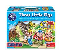 Orchard Toys Three Little Pigs Board Game - Build Houses, Count & Outwit the Wolf (2-4 players, ages 3-6)