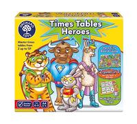 Orchard Toys Times Tables Heroes - 2 in 1 Maths Games for Kids with Multiplication Bingo and Counting Board Game - Children’s Learning and Educational Math Games for 6-9 Year Olds - 2-4 Players