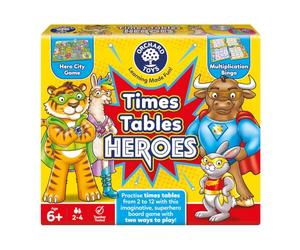 Orchard Toys Times Tables Heroes Maths Board and Bingo Game for Kids Age 6+ | Children's learning and educational game to practice times tables. 2 maths games in 1. Learning resource for 2-4 players.