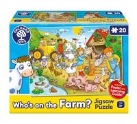 Orchard Toys Who's On the Farm? Jigsaw Puzzle, 20-Piece Farm Themed Puzzle, For Kids Age 3+, Includes Poster and Educational Learning Guide