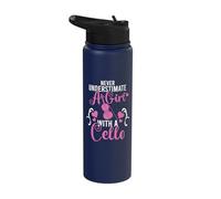Orchestra Cellist Never Underestimate A Girl with A Cello Stainless Steel Insulated Water Bottle
