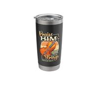 Orchestra Cello Player Praise Him with The Strings Cello Stainless Steel Insulated Tumbler