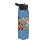 Orchestra Cello Player Praise Him with The Strings Cello Stainless Steel Insulated Water Bottle