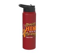 Orchestra Violin Player Praise Him with The Strings Violin Stainless Steel Insulated Water Bottle