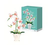 Orchid Artificial Flower Building Sets, 718 PCS with Vase Plants Kit, Creative Botanical Collection Blocks,Gift for Children 16+ or Adults,DIY Toy Flowers Construction Kits