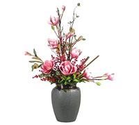 Orchid Artificial Flowers Artificial Flowers Large Fake Flowers Arrangement Fake Floral Office Living Room Plant Arrangement with Porcelain Vase Natural Look