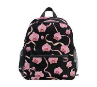 Orchid Blossom Black Backpack for Toddler Girls Boys Kids School Backpack, Orchid Blossom Black, S, Cool Soccer Print Backpacks
