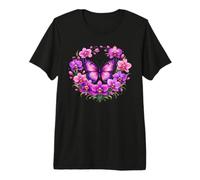 Orchid Butterfly Flower Gardening Floral Premium T-Shirt