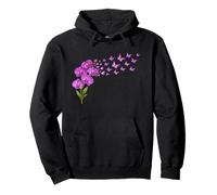 Orchid Butterfly Flower Gardening Floral Pullover Hoodie