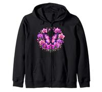 Orchid Butterfly Flower Gardening Floral Zip Hoodie