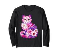 Orchid Cat Flower Gardening Floral Long Sleeve T-Shirt