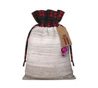 Orchid Christmas Drawstring Linen Gift Bag Paired With Scottish Plaid Fabric, With A Delicate And Simple Texture