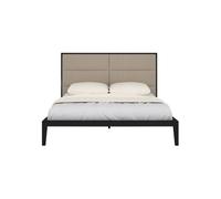 Orchid Double Bed - Wenge (Black Stained Oak) with Beige Fabric - Wenge (Black Stained Oak)