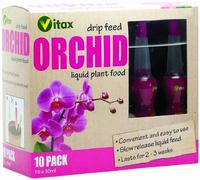 Orchid Drip Feed Fertiliser Bottles 30ml Each, Pack of 10 Easy-Use Liquid Plant Food for Healthy Growth & Flowering Ideal for Indoor & Outdoor Orchids