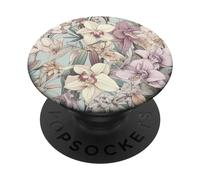 Orchid Floral Wildflowers Pattern Graphic PopSockets Swappable PopGrip