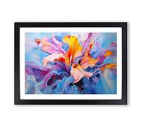 Orchid Flower Abstract Framed Print | A2 Black Framed Wall Art | Ready to Hang | Abstract Floral Picture | Living Room Bedroom Lounge Office