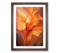 Orchid Flower Abstract Framed Print | A2 Walnut Framed Wall Art | Ready to Hang | Abstract Floral Picture | Living Room Bedroom Lounge Office