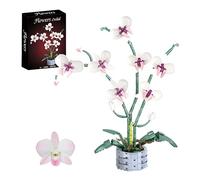 Orchid Flower Building Block Set - 536PCS Artificial Flowers Bonsai Bricks Kit, DIY Plant Model, Botanical Collection, Elegant Desk Home Decor, Creative Gift for Girl, Woman