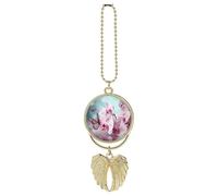 Orchid Flower Butterfly Car Hanging Ornament Rear View Mirror Pendant Lucky Presents Hanging Ornament Funny Car Pendant for Office Auto Home Decoration Golden-style