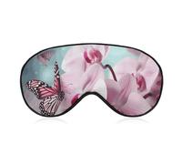 Orchid Flower Butterfly Sleeping Mask, Light Blocking Eye Mask, Comfortable and Soft, Eye Cover with Elastic Band, Suitable for Men and Women, Suitable for Travel/Sleeping