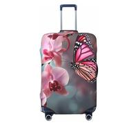Orchid Flower Butterfly Soft Fresh Spring Luggage Cover for Suitcase TSA Approved Elastic Suitcase Cover Anti-Scratch Travel Luggage Protector Cover Washable Trolley Case Cover Fit 18-32 Inch Luggage,
