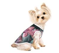 Orchid Flower Butterfly Soft Fresh Spring print Dog Clothes T Shirts for Small Dogs Breathable Puppy Kitten Dog Shirts for Pet Dogs Cats
