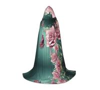 (Orchid Flower Butterfly Soft Fresh Spring) Print Hooded Cape For Teenagers Costume Party, Halloween Hooded Cape Soft and Elastic,S