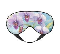 Orchid Flower Butterfly Soft Fresh Spring Print Silk Sleep Eye Mask Soft Eye Cover with Adjustable Strap Comfortable for Travel Office Nap
