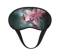 Orchid Flower Butterfly Soft Fresh Spring Print Sleep Eye Mask Light Blocking Soft and Comfortable Night Eye Blinder for Women Men for Sleeping Travel Night Shift