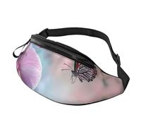 Orchid Flower Butterfly Soft Fresh Spring Printed Fanny Pack for Men Women Crossbody Waist Bag Pack Bum Bag with Adjustable Strap for Hiking Running Travel Cycling