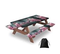 Orchid Flower Butterfly Soft Fresh Spring Rectangular water-repellent picnic tablecloths, outdoor camping, picnic, BBQ