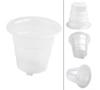 Orchid Flower Container Made of Clear Resin with Mesh Design, Root Guide Groove, Side Ventilation Holes, and Bottom Drainage for Plant Care (S)