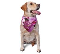 Orchid Flower Dog Bandana Pet Scarf Accessories for Small Medium Dogs Cats Photo Prop, Triangle Pet Bandanas Adjustable Puppy Bib Washable Dog Kerchief Puppy Neckerchief