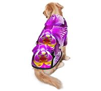 Orchid Flower Dog Hoodie for Medium Large Dogs, Warm Soft Pet Sweatshirt, Easy to Wear Jumper Clothes