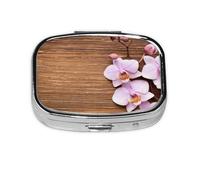 Orchid Flower,Meta Pill Box 2 Compartment Medicine Case,Portable Organizer
