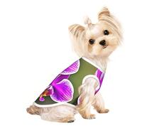 Orchid Flower Print Dog Shirt Summer Lightweight Pet T Shirts Soft Breathable Stretchy Cats Dogs Tee Shirt
