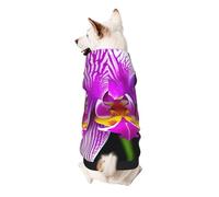 Orchid Flower Print Small Dogs Warm Hoodie, Soft And Breathable Sweatshirt, Easy To Wear Jumper For Winter And Fall, Cold Weather Hooded Coat Pullover