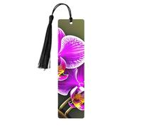 Orchid Flower Print Wooden Bookmarks Beautiful Notebook Accessories for Men Women Book Lovers