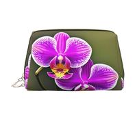 Orchid Flower Printed Zippered Toiletry Bag, Wide Open Storage Case for Personal Care Items and Cosmetics