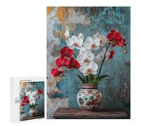 Orchid Flowers in Decorative Vase Puzzle 1000 Teile Schwer Puzzle Spielzeug Lernspiel Impossible Herausforderungsspielzeug Für Erwachsene Kinder 500 PCS
