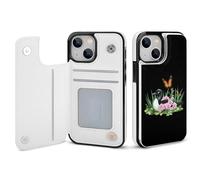 Orchid Flowers Monarch Butterfly Printed Wallet Phone Case Slim Cute Cellphone Protective Cover Unisex Compatible with iPhone iPhone 13/13 Pro/13 Pro Max/13 Mini
