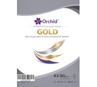 Orchid® Gold A3 Recycled White Multipurpose Paper, 80gsm - Printer & Copier Paper, Smooth Bright Finish, FSC Certified, 100 Sheets