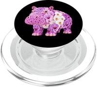 Orchid Hippo Flower Gardening Floral Hippopotamus PopSockets PopGrip for MagSafe