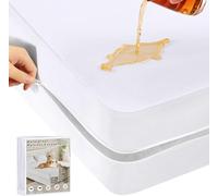 ORCHID HOME 100% Waterproof Mattress Protector King Size - Bed Bug Proof Zippered Mattress Encasement, Extra Deep 30cm, Anti-Allergenic Breathable Microfiber Cover (White, 152×200 cm)