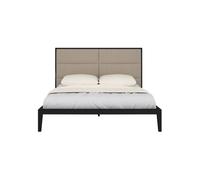 Orchid Kingsize Bed - Wenge (Black Stained Oak) with Beige Fabric