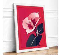 Orchid Modern Framed Wall Art Print A4 (29.7×21cm) White, Wall Decor for Living Room, Bedroom, Office & Home, Ready to Hang, Art Gift