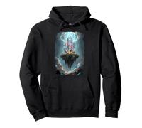 Orchid Mystical Crystal Island Blooming Futuristic World Pullover Hoodie
