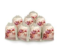 Orchid on Background 8 PCS Muslin Bags with Drawstring Sachet Bags Empty Small Cotton Drawstring Bag Muslin Reusable & Washable Cotton Bag for Herb Spice Candy Soap Jewelry Wedding Gift Pouches