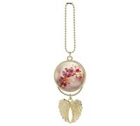 Orchid on Background Car Pendant, Rear View Mirror Hanging Ornament, Auto Decor for Rearview Mirror, Keychain Golden-Style